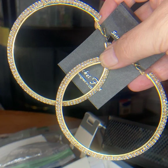 Gold Tone Hoop Earrings - Picture 1 of 6